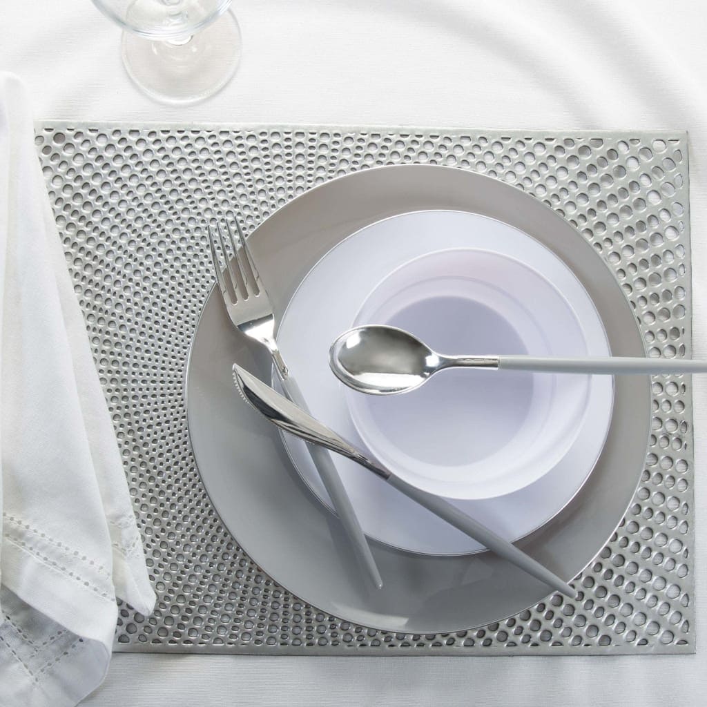 Santorini Placemats Santorini Metallic Placemat in Silver