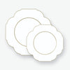 Scallop Design Plastic Plates Scalloped White • Gold Plastic Plates | 10 Pack