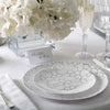 Set Round Pattern Party Box 56 Pc | Round Pattern White • Silver Plastic Party Set