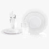 Set Scallop Design Party Box 56 Pc | Solid Scallop Clear • Silver Plastic Party Set