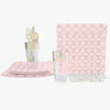 Set Square Pattern Party Box 56 Pc | Square Pattern Blush • Gold Plastic Party Set