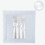 Set Square Pattern Party Box 56 Pc | Square Pattern Ice Blue • Silver Plastic Party Set