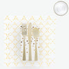 Set Square Pattern Party Box 56 Pc | Square Pattern White • Gold Plastic Party Set