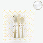 Set Square Pattern Party Box 56 Pc | Square Pattern White • Gold Plastic Party Set