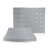 Square Accent Pattern Plastic Plates Grey • Silver Pattern Plastic Plates | 10 Plates