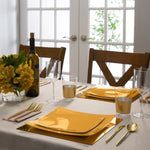 Square Accent Plastic Plates Yellow • Gold Square Plastic Plates | 10 Pack