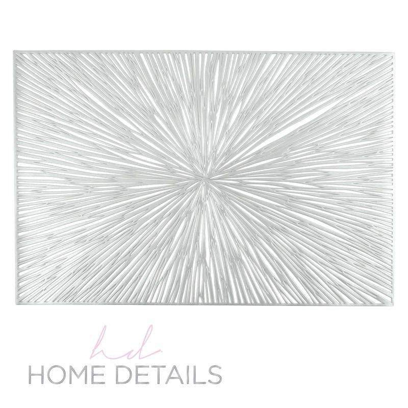 Starburst Placemats Home Details Star Burst Laser Cut Placemat in Silver