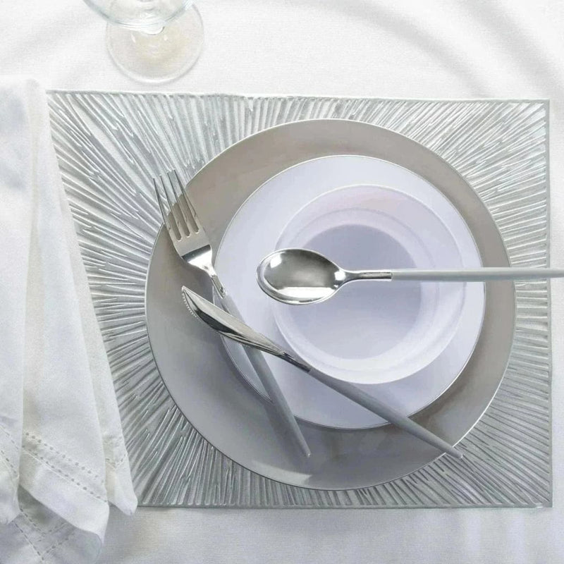 Starburst Placemats Home Details Star Burst Laser Cut Placemat in Silver