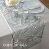 The Leaf Placemats Vinyl Leaf Laser Cut Table Runner in Silver